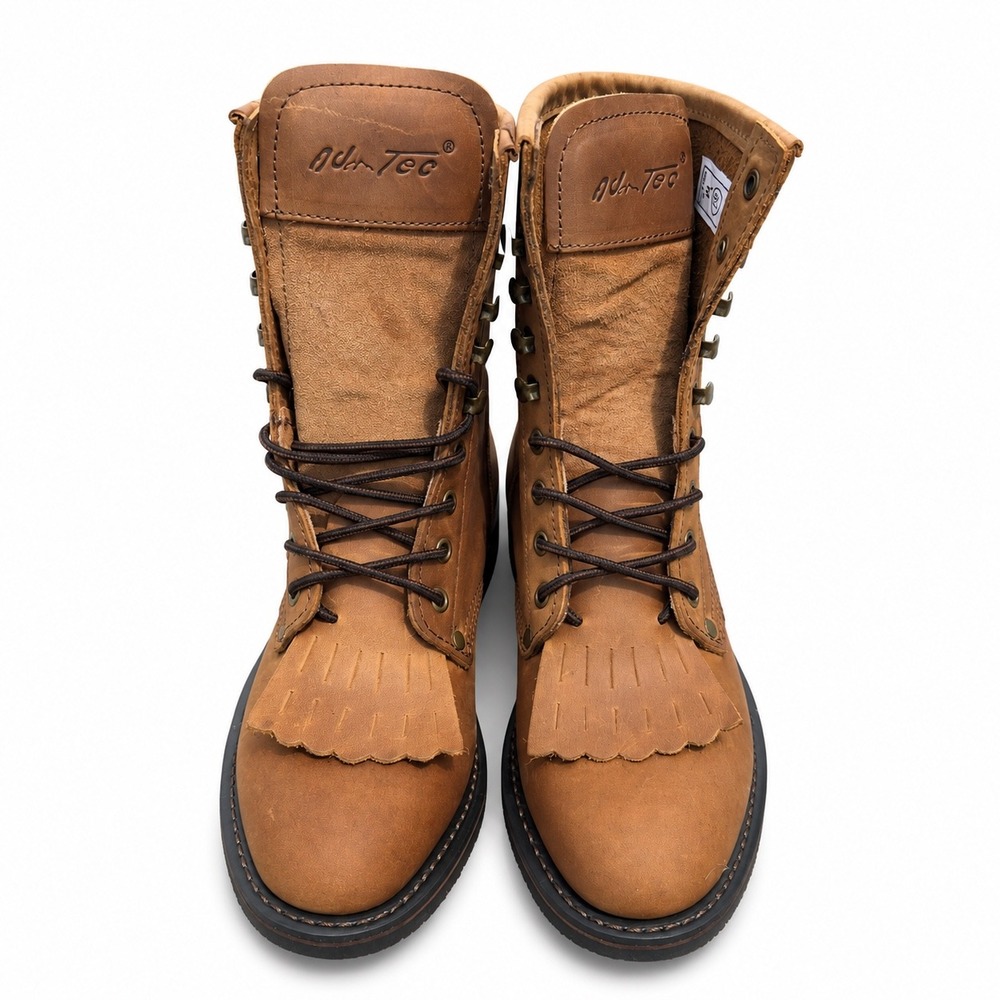 Ad-Tec 8224 Women Tan Oil Tanned Leather Water Resistant Kiltie Work Boots 8.5 M